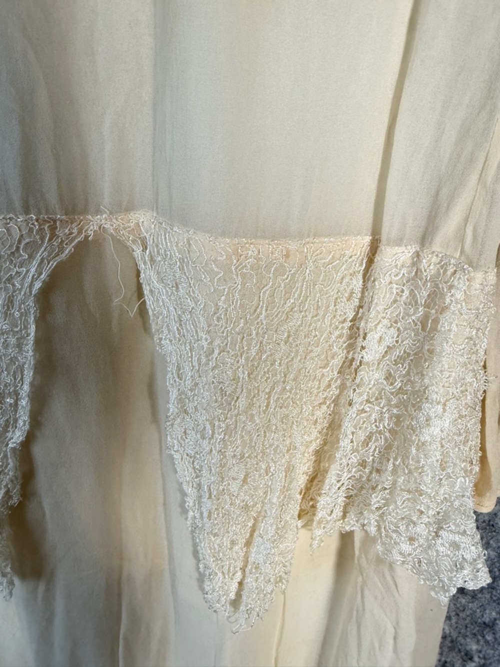 Vintage Handmade silk (?) Cream Dress Ethereal AS IS XS - Picture 6 of 13